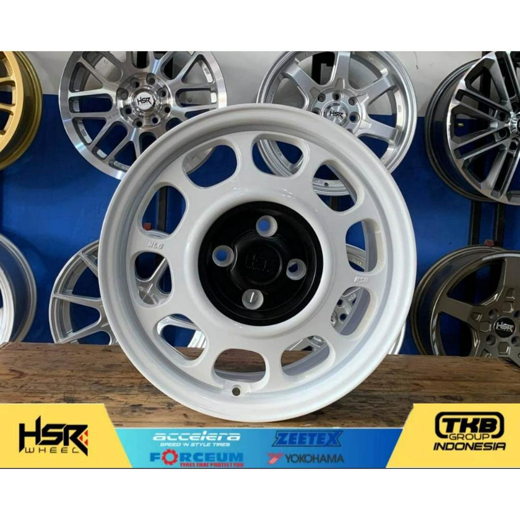 velg kaleng r15 velg racing hsr klg ring 15 lebar 65 warna putih untuk brio jazz yaris agya calya si