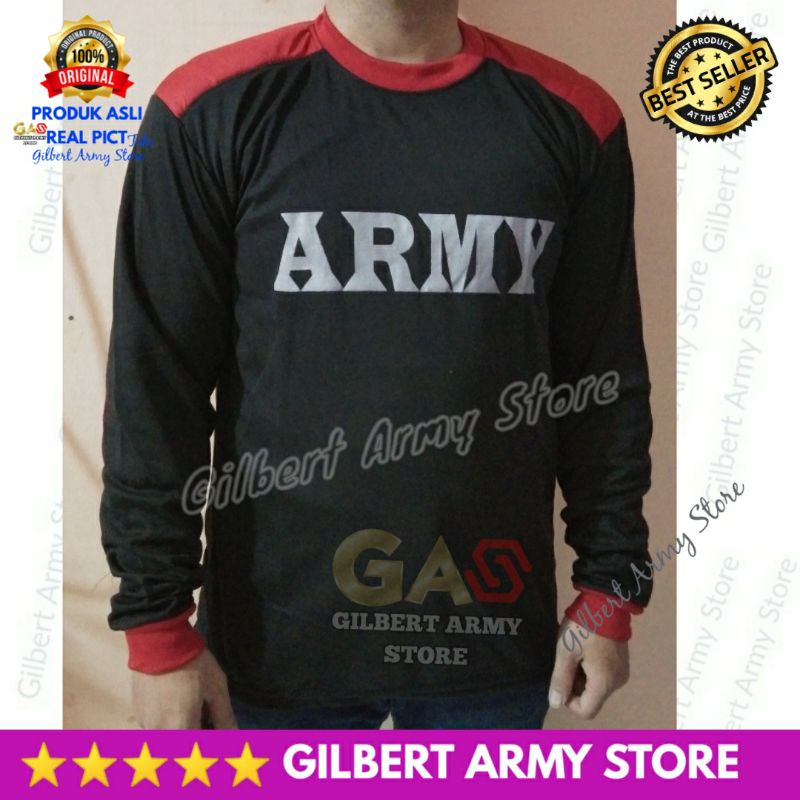 Kaos Sniper Panjang dekker Army Gambar Senapan Serbu Hitam Variasi Merah Gilbert Army Store