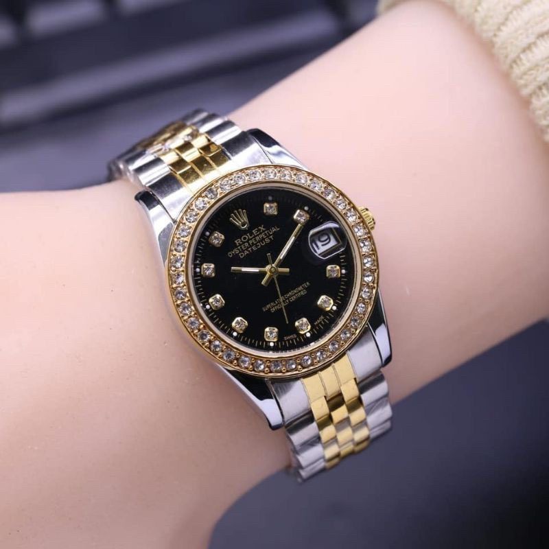 jam tangan wanita Rolex Oyster permata