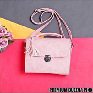 TAS PREMIUM QUEENA PINK | Tas Selempang Wanita
