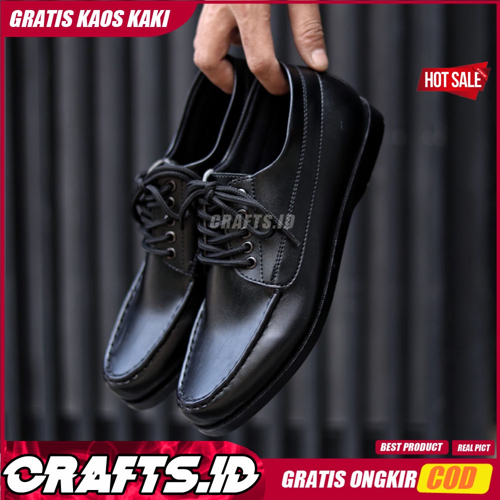 CRAFTS X GEO Sepatu Formal Kasual Pria Kerja Kuliah Trendy Pria Kulit Syntetic Asli Murah Terlaris ori