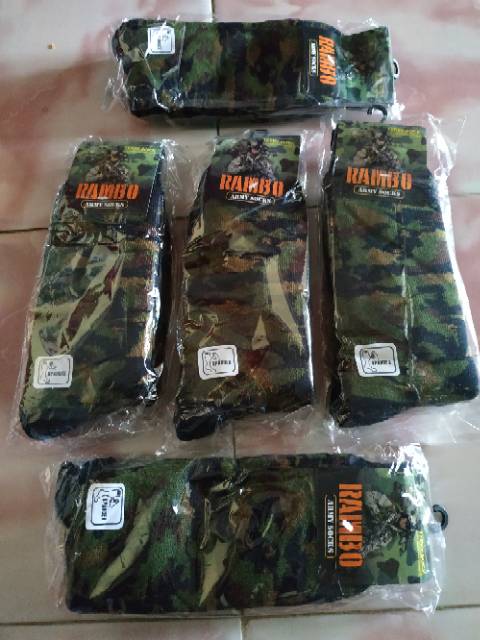 Kaos Kaki PDL TNI, (Rambo Original) Kaos Kaki PDL (Super Tebal) Hitam Polos, Kaos Kaki TNI