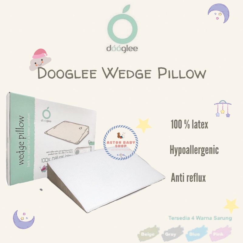Dooglee Wedge Pillow &amp; Case Natural Latex 100% Bantal Menyusui
