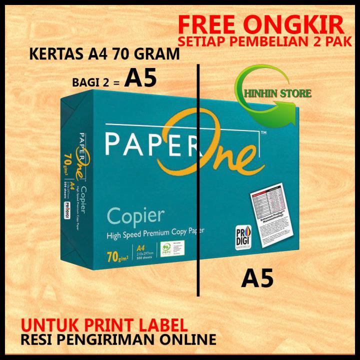 

Khoiri.Olshop | Kertas Hvs A5 70Gram A4/2 / Kertas Print Label Resi Online / Repacking