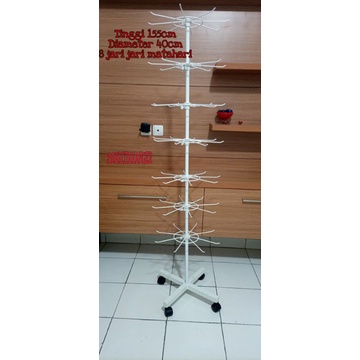 Rak Display putar Matahari 7 susun gantungan aksesoris display