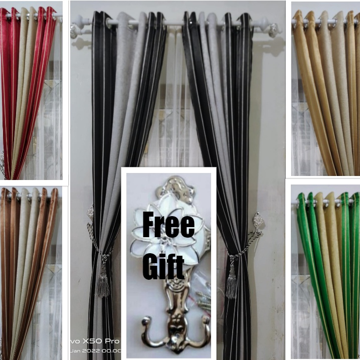 GORDEN Blackout HORDENG JENDELA Bludru Import Minimalis HORDEN korden Pintu Jendela Smokring Tebal 12 Ring-1 Pcs Finishing STEAM UAP--6