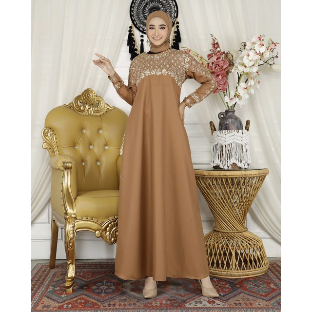 Gamis madina harika // gamis bordir // gamis pesta // terbaru best seller