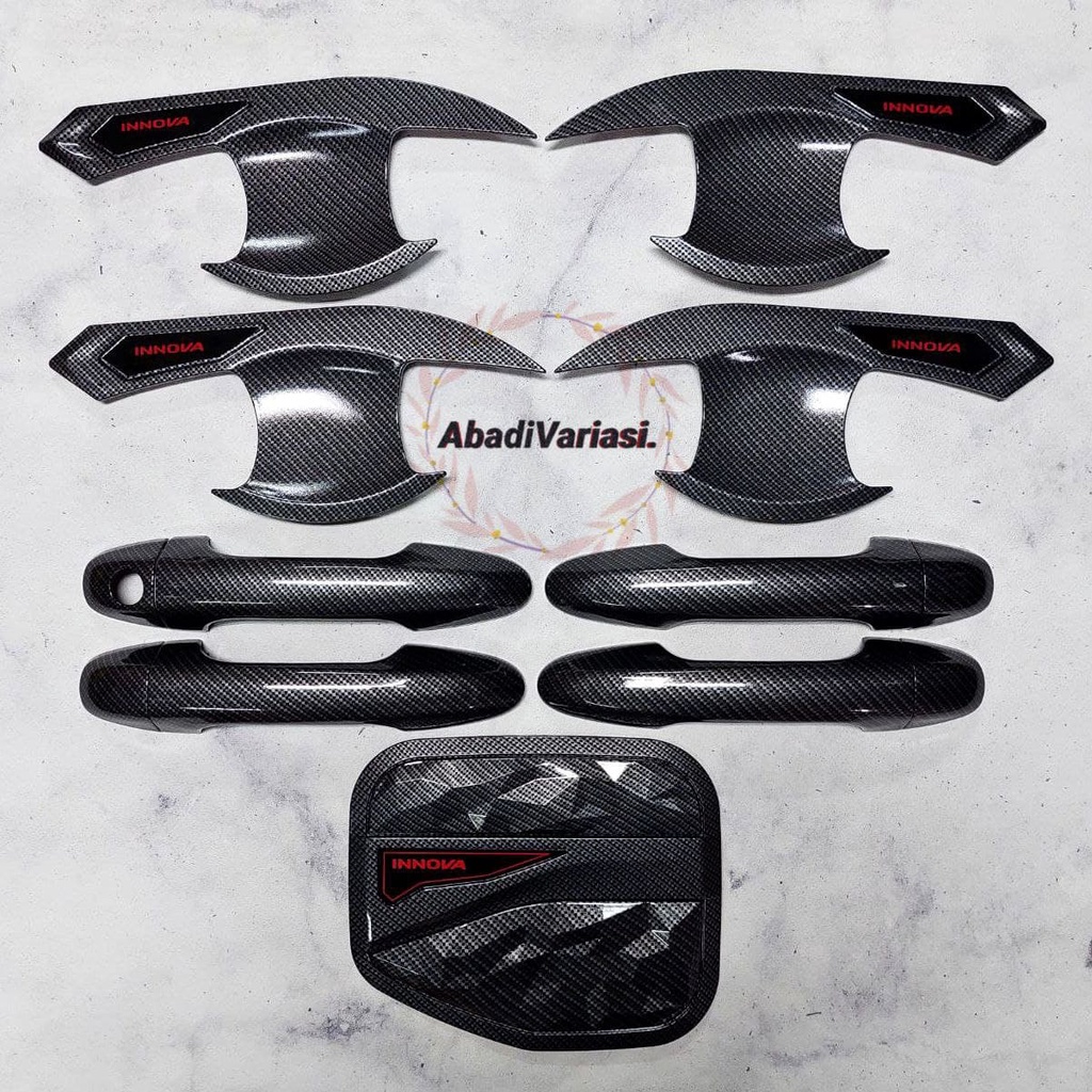 Paket Outer Handle Tank Cover Mobil All New Innova Reborn Full Carbon Elegan