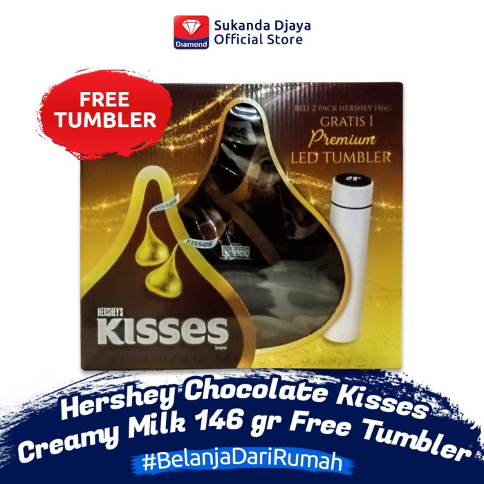 

HERSHEY CHOCOLATE KISSES CREAMY MILK 146 G FREE TUMBLER