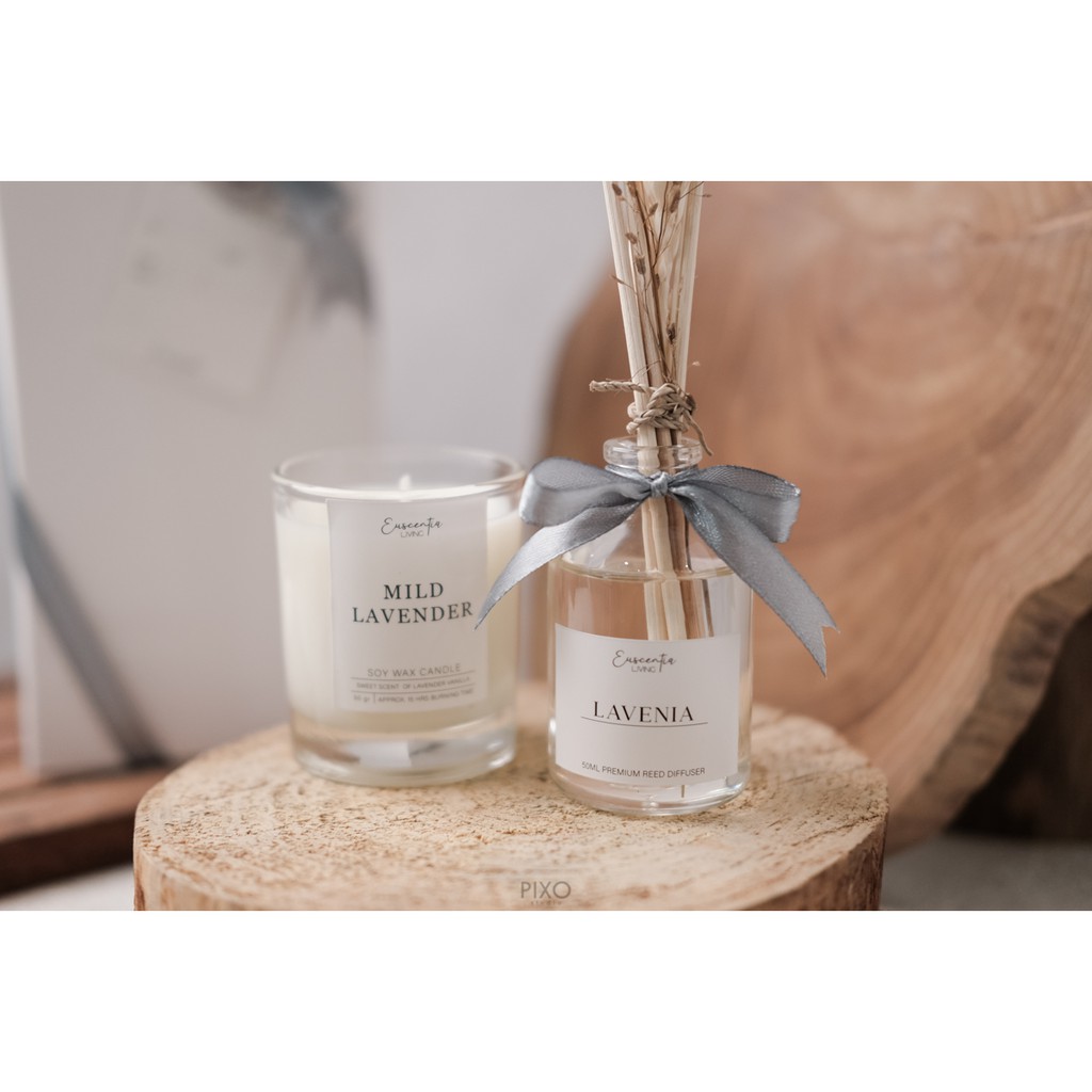 Reed Diffuser Premium 50ml & Scented Candle by Euscentia.Living - SIGNATURE GIFT SET for HIM-3