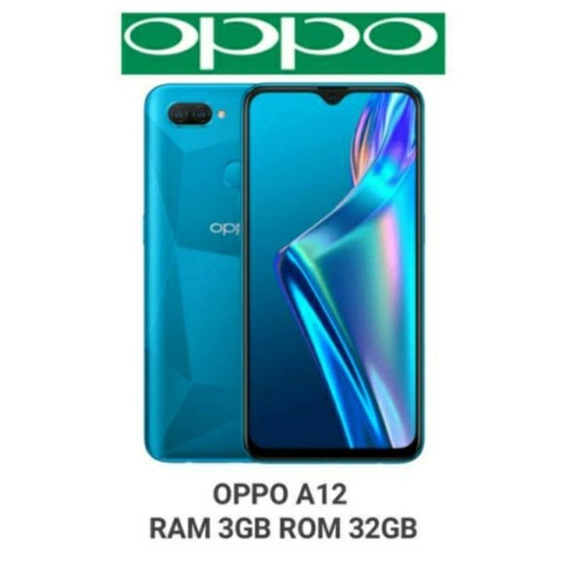 OPPO A12 RAM 3GB ROM 32GB GARANSI RESMI OPPO 1 TAHUN. free kartu perdana