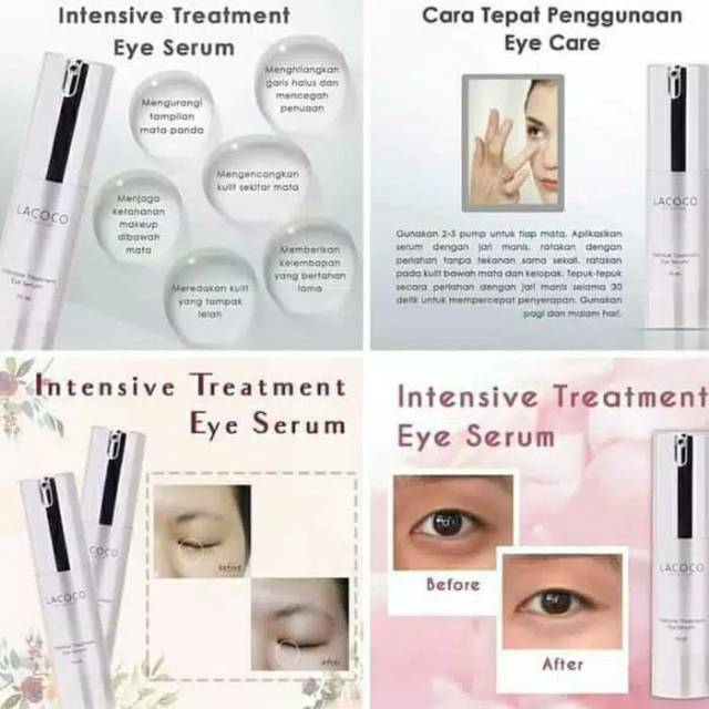 Lacoco Iitensive Treatment Eye Serum kolagen kulit mencerahkan kelopak mata Original NASA