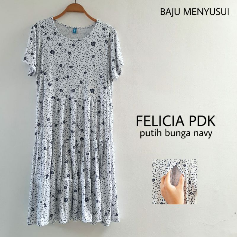 MAMIGAYA Nursing Wear FELICIA Pendek Dress Menyusui Baju ASI