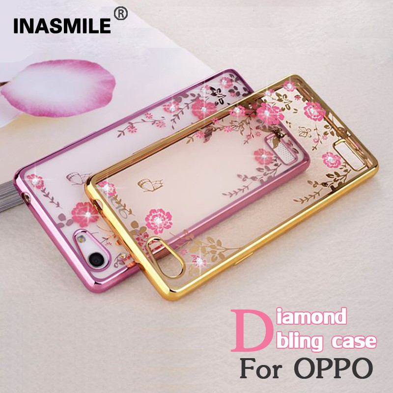 OPPO NEO 7 / A33 Fashion Case Flower Rhinestone Cell TPU Softcase FREE RING