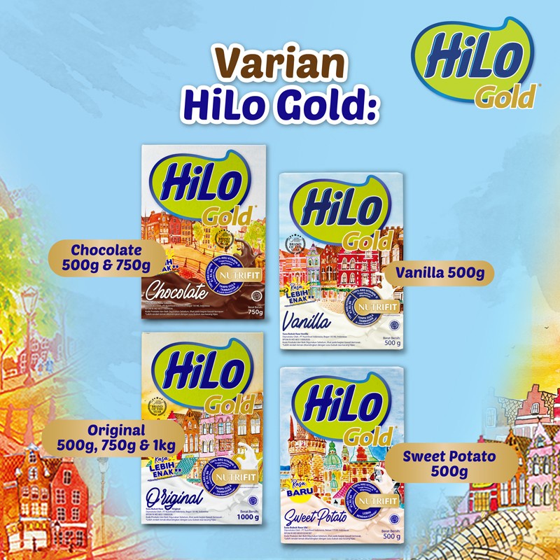 HiLo Gold Susu Tinggi Kalsium Vanilla 500 gram