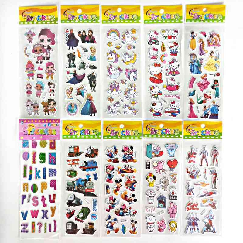 

Sticker Kartun 3D Hologram / Stiker Tempel Karakter / Mainan Anak / Stationary Buku