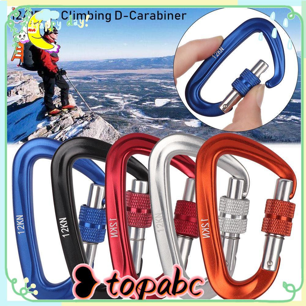 Kait Carabiner Bentuk D Bahan Aluminum 12 / 25kn Untuk Panjat Tebing