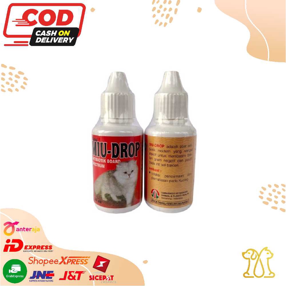 MIU DROP 30ml Obat Antibiotik Kucing Cat Kitten Infeksi Bakteri Obat Antibiotic Hewan