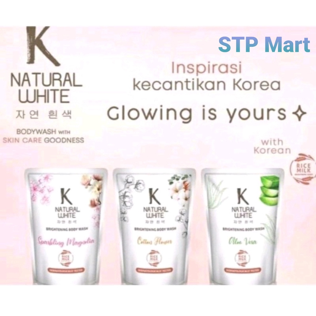 K NATURAL WHITE Body Wash reffil 420ml // SABUN MANDI CAIR