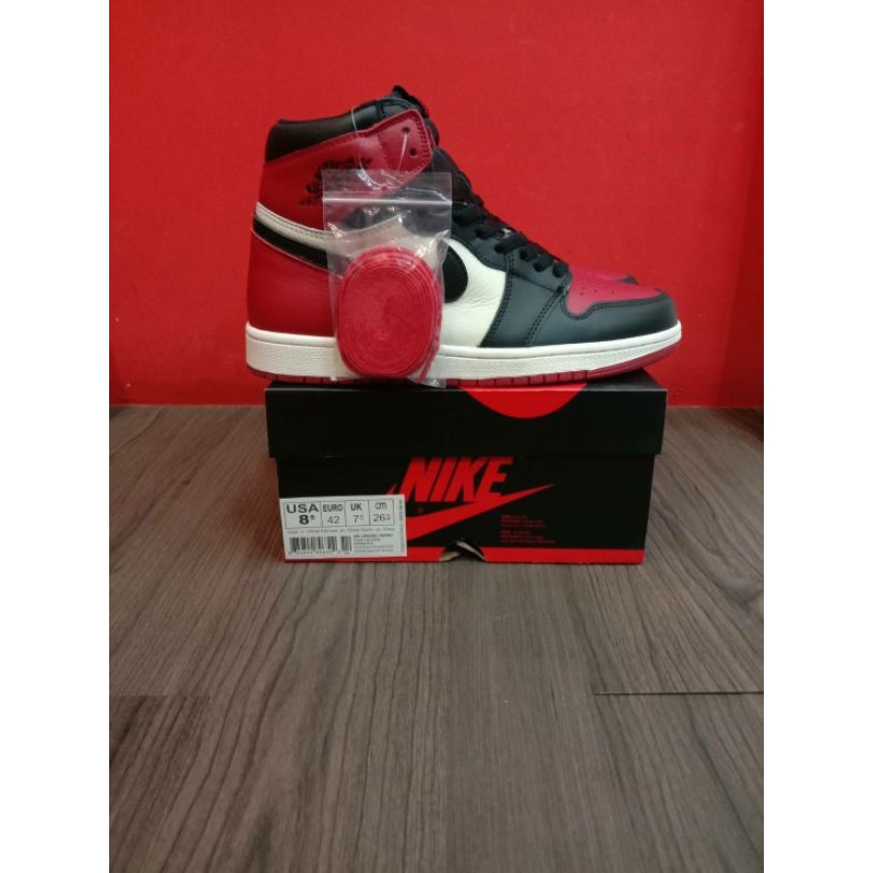 SEPATU NIKE AIR JORDAN 1 HIGH BRED TOE PK GOD