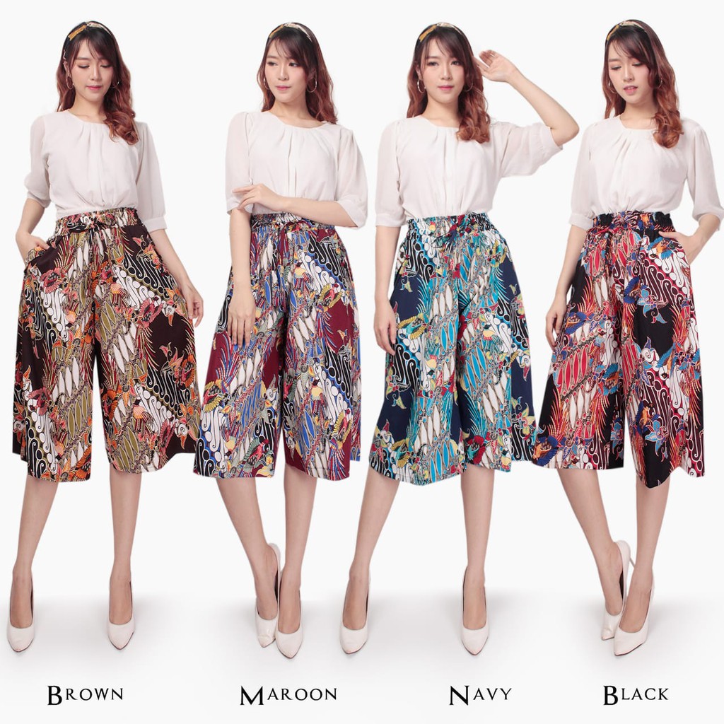  Celana  pendek  irma Kulot Jumbo Batik Wanita  Shopee Indonesia