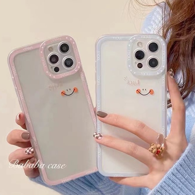 Casing Silikon TPU Iphone 14 13 12 Mini 11 10 Pro XS Max X XR 8 7 6 6S Plus Motif Smile