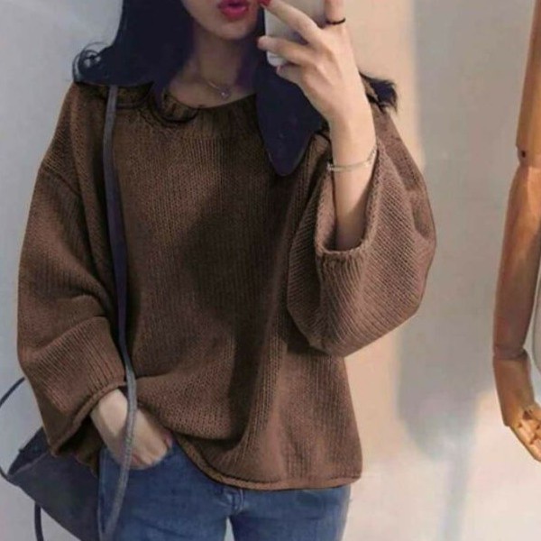 SW ZERO KNIT SWEATER BLOUSE PREMIUM OUTER WANITA RAJUT ATASAN TEBAL