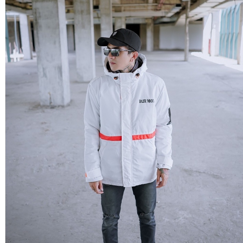 Down Jaket Hoodie Putih jaket Parasut Terlaris Pria Original COD
