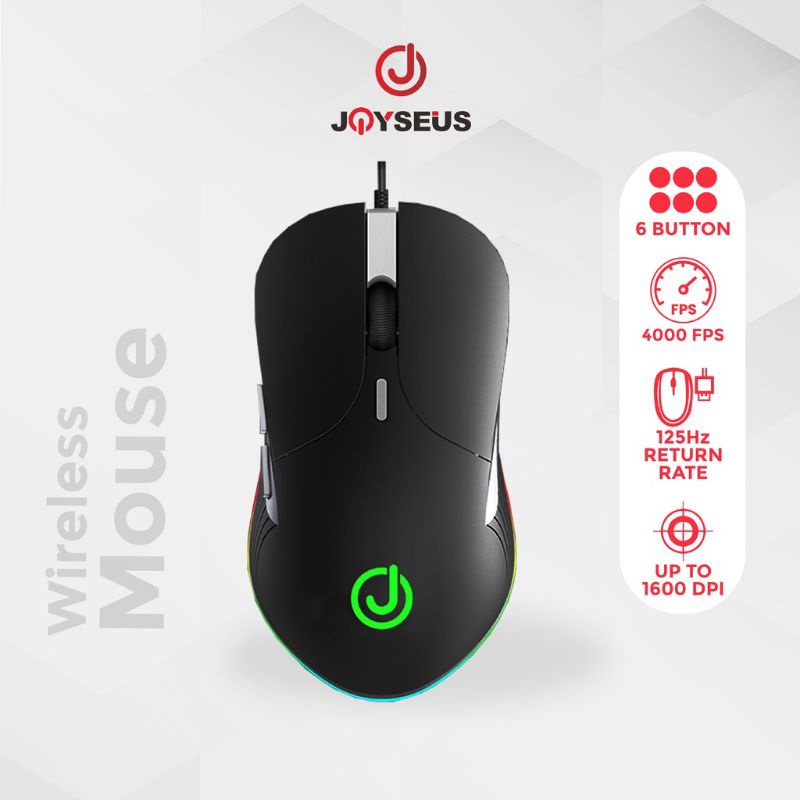 JOYSEUS X6 Mouse Gaming RGB 32000DPI LED USB Profesional