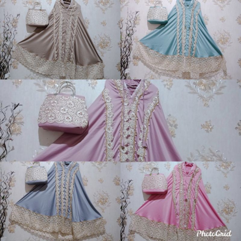 Mukena sutra paris renda