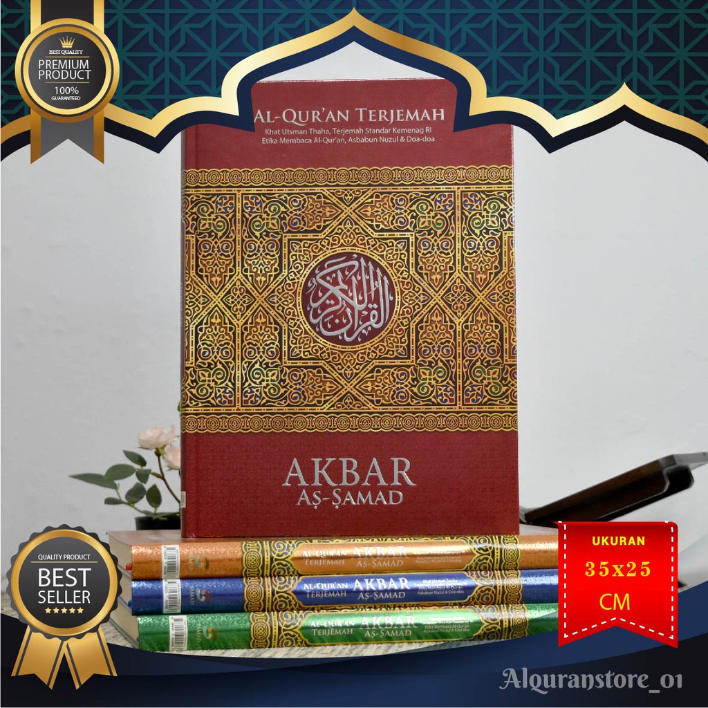 Mushaf Al Quran Lansia Jumbo Akbar As-Samad Terjemah Besar Khat Utsmani Thaha Tulisan Jelas, Alquran Besar Jumbo A3