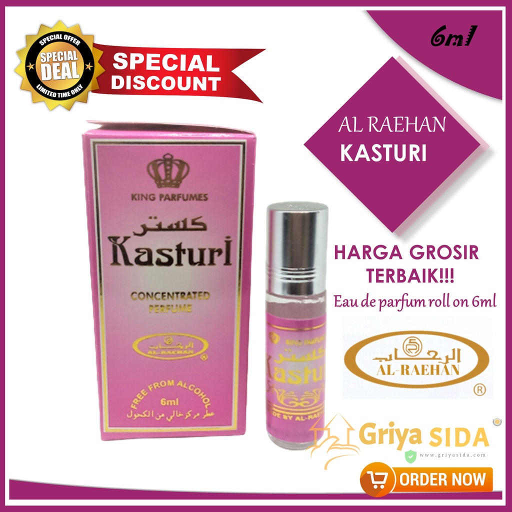 Parfum Kasturi 6ml alraehan aroma Kasturi al raehan mirip al rehab parfum Harga grosir PROMO!!