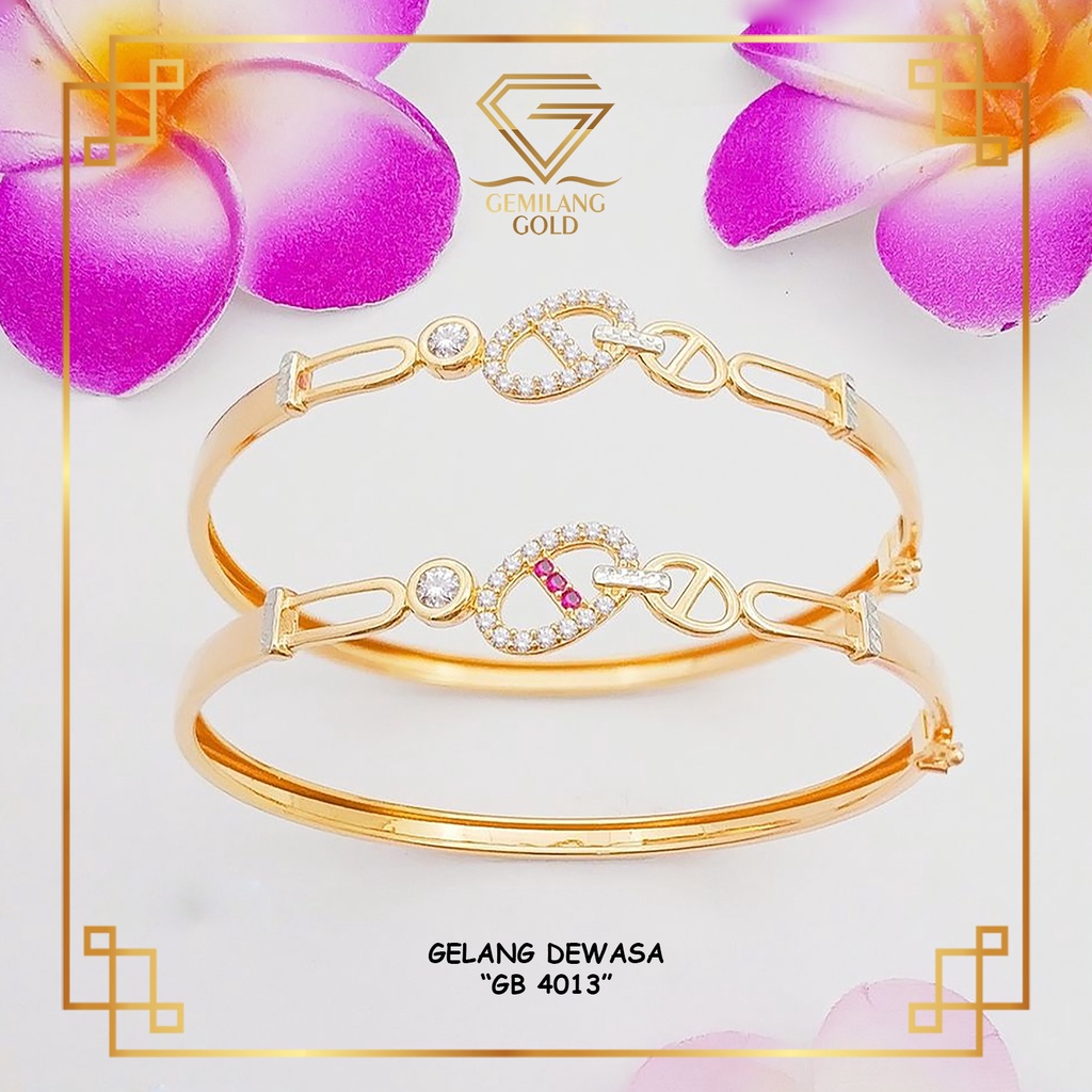 GELANG BANGKOK EMAS ASLI TERBARU GELANG DEWASA GOLD KADAR 300(6K) & 375(8K) MEWAH PALING LARIS (GB 4