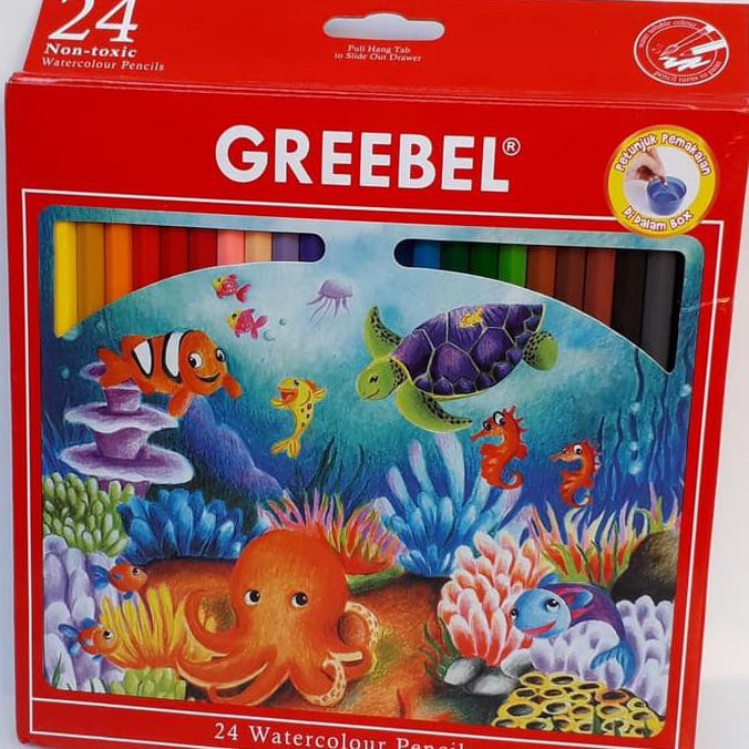 Sale!! Pensil Warna Water Colour Greebel 24 Warna Terbaru