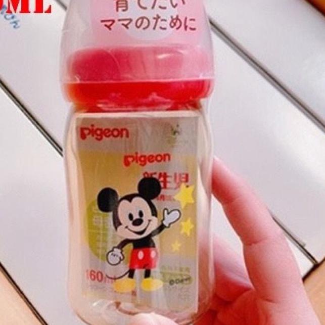 Pigeon Disney 160ml 240ml Botol Susu PPSU Wide Neck Mickey Minnie Pooh Snoopy