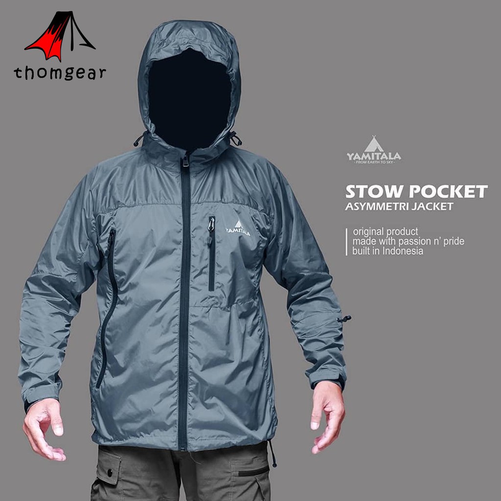 Yamitala Jacket Gunung Asymmetri Pria Wanita Waterproof Hangat Anti Air Hodei Parasut Outdoor Cewek Cowok Camping Travelling Thomgear Paiton Probolingg