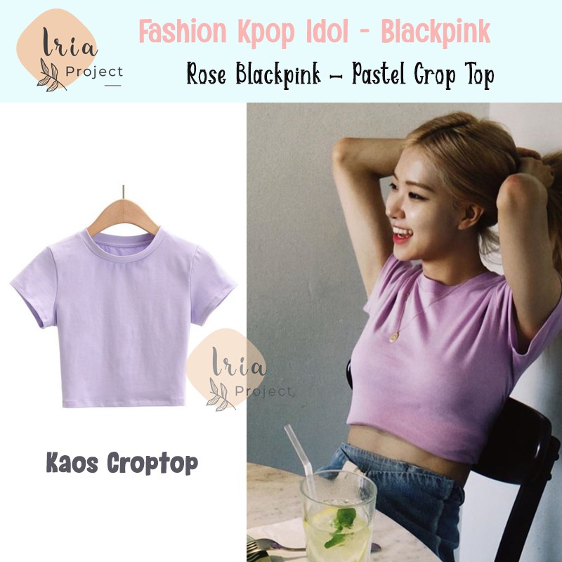Rose Blackpink Pastel Crop Top - Fashion Kpop Idol