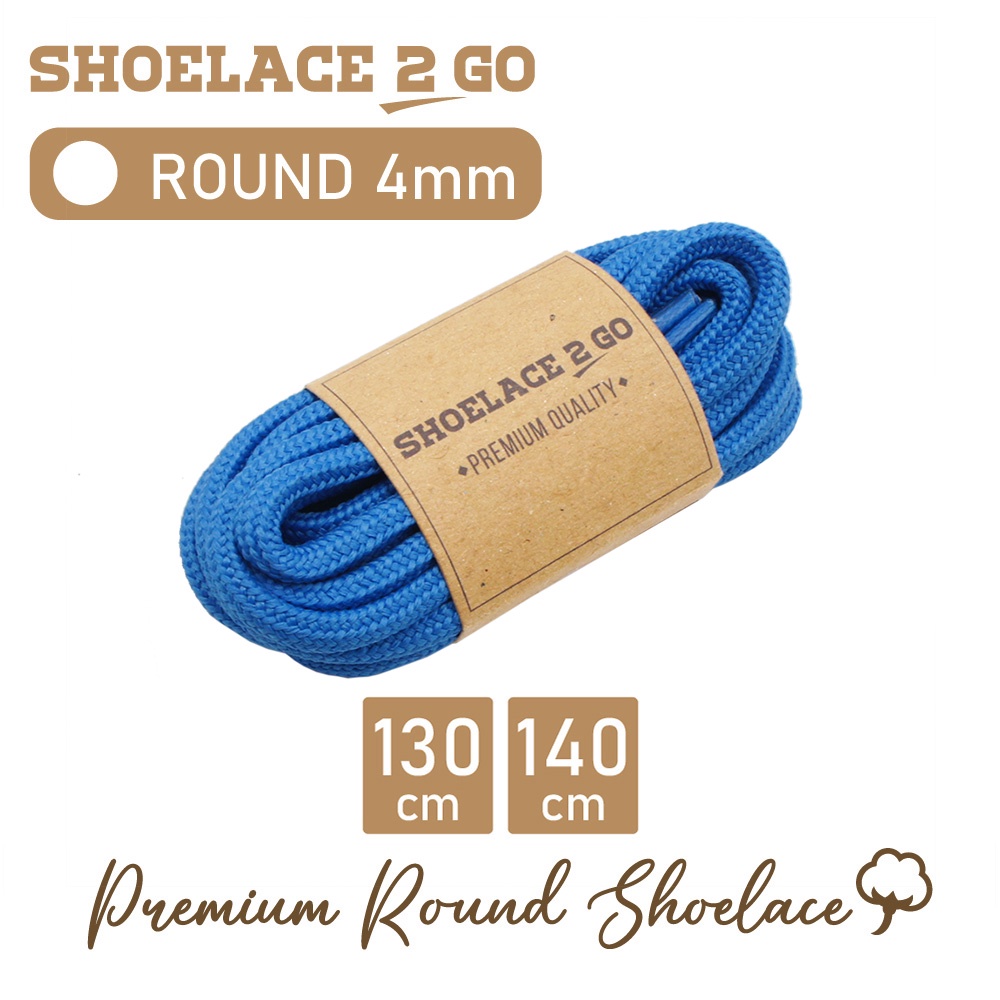 SHOELACE 2 GO PREMIUM TALI SEPATU BULAT ROUND - J1 - BLUE