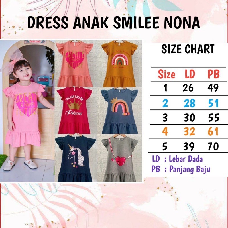 Dress Anak Nona Original Smilee Kaos Anak Murah Super Premium Pakaian Anak Perempuan Terlaris Termurah