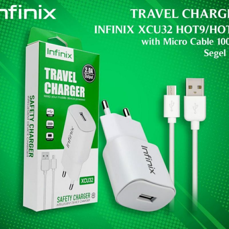 CHARGER INFINIX 2.0A OUTPUT TRAVEL CHARGER INFINIX XCU32 HOT 9/HOT 9 PLAY/HOT 8/HOT 10/SMART 4/SMART