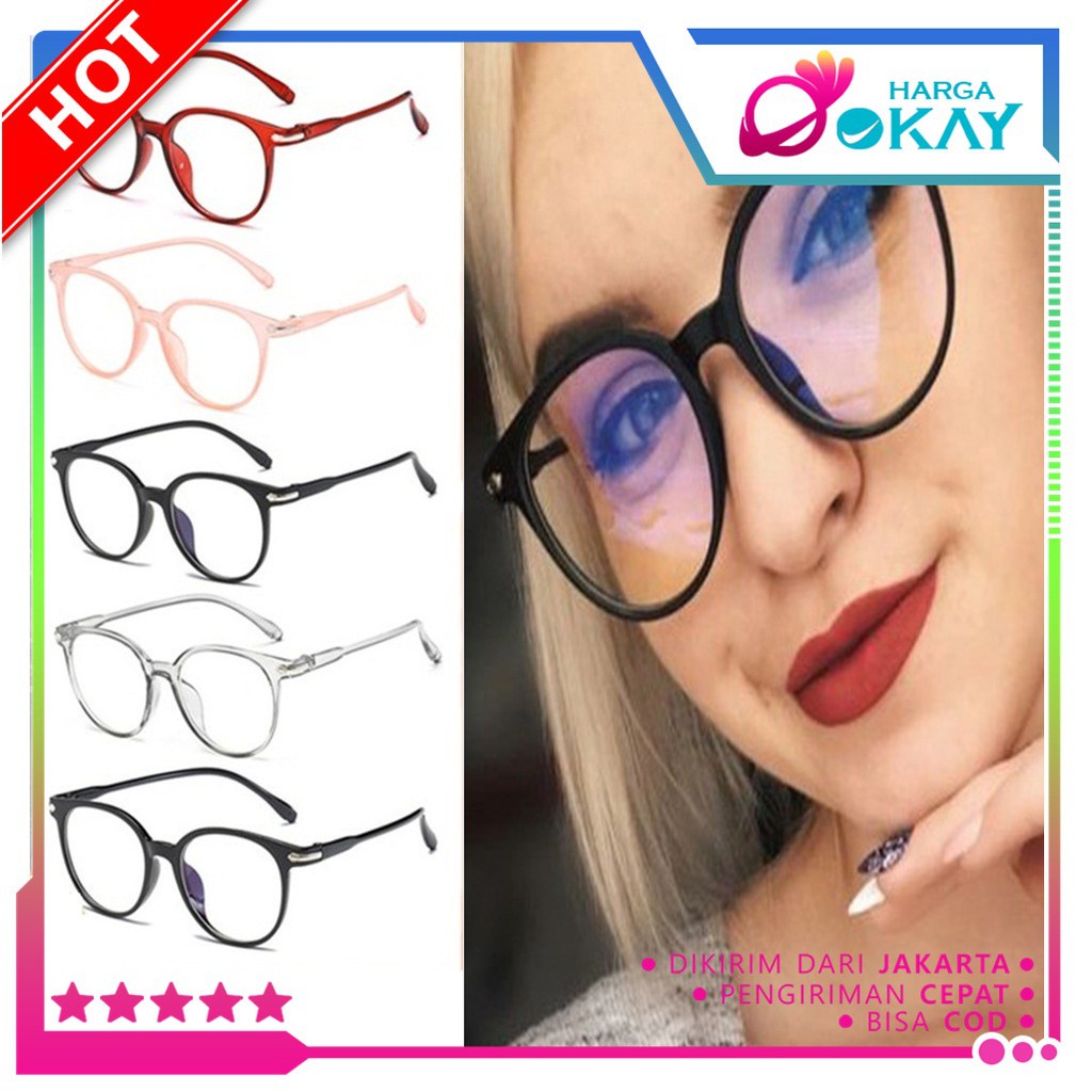 HO KACAMATA ANTI RADIASI KACA MATA 15959 WANITA PRIA FRAME SUNGLASSES LENSA TRANSPARAN IMPORT