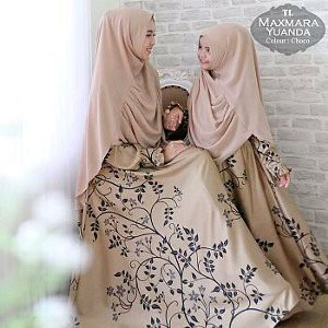 top Tk Cp Mom Kids helena couple ibu anak perempuan gaun pesta hijab baju muslim gamis syari navy p