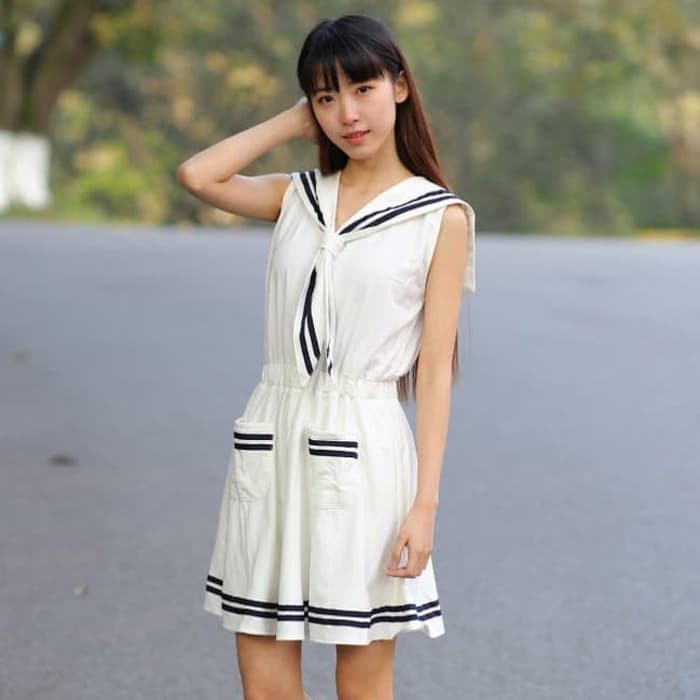 CC-103 casual dress sailor seragam sekolah jepang seifuku jumpsuit