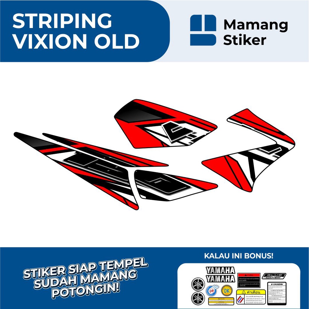 STIKER VIXION OLD VARIASI 4 ROBOT FULL BODY/STRIPING YAMAHA VIXION LAMA RACING/STICKER GRAFIS LIS BO