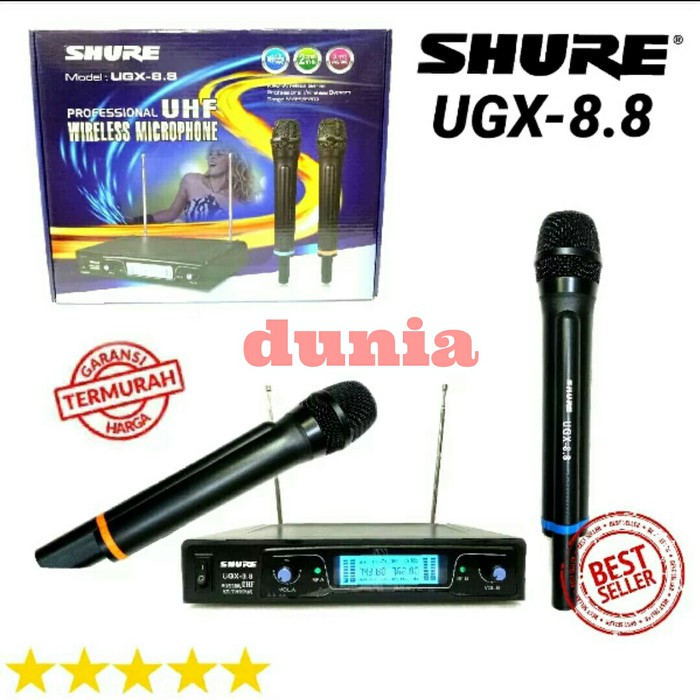 Mic wireless shure PGX 8.8 ( Handheld ) -hitam suara mantap