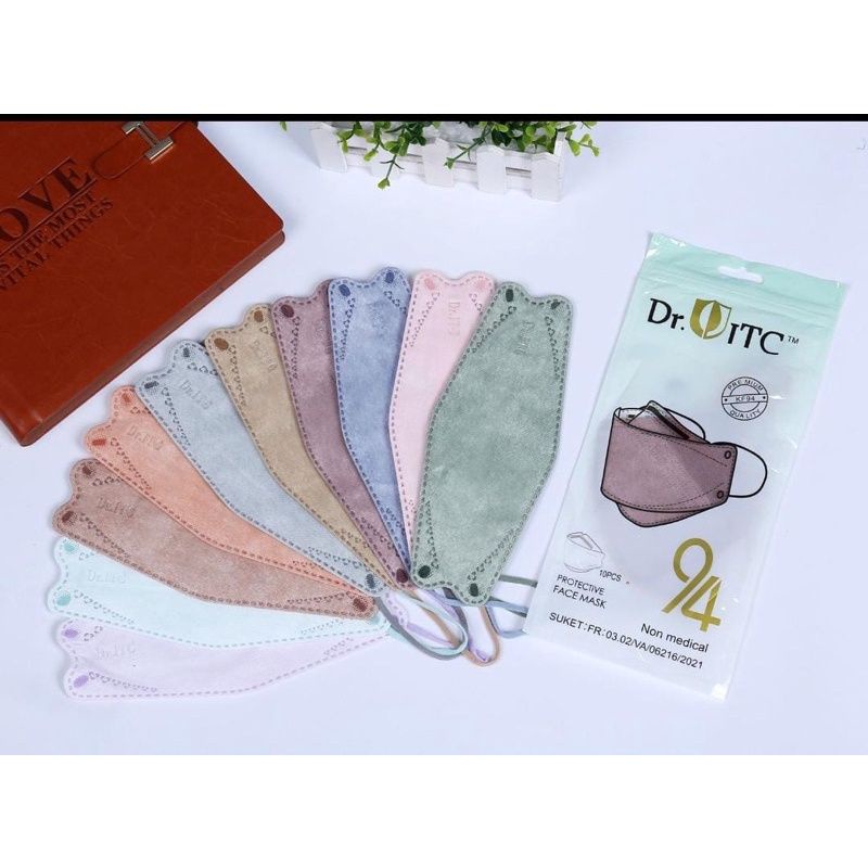 KF94 MASKER FACEMASK MOUSON / CAREION / ONCARE 4PLY ISI 10 PCS WARNA HITAM - PUTIH-MIX WRN DR ITC /KF94