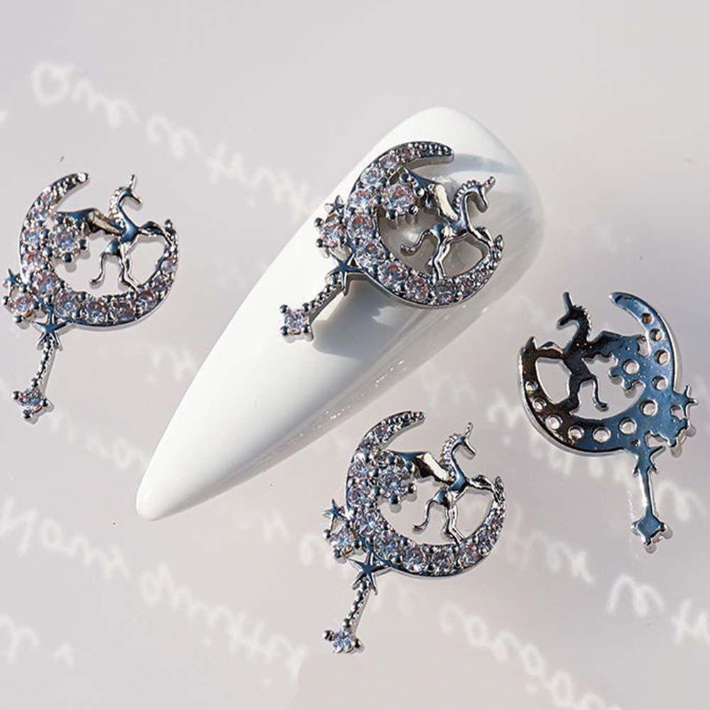 AUGUSTINA Augustina Perhiasan Kuku Kristal Mewah DIY Manicure Charm Nail Art Ornamen Zirkon Nail Art Dekorasi