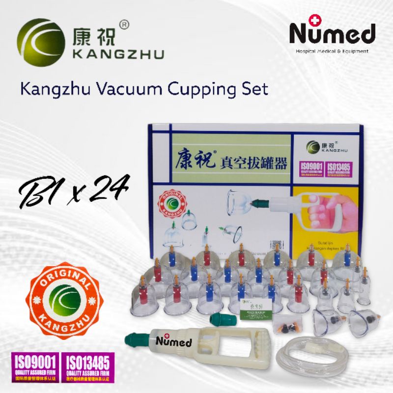 Original Kangzhu Alat Terapi Bekam isi 24 Kop / Therapy Cupping Set Kangzhu 24 Cup