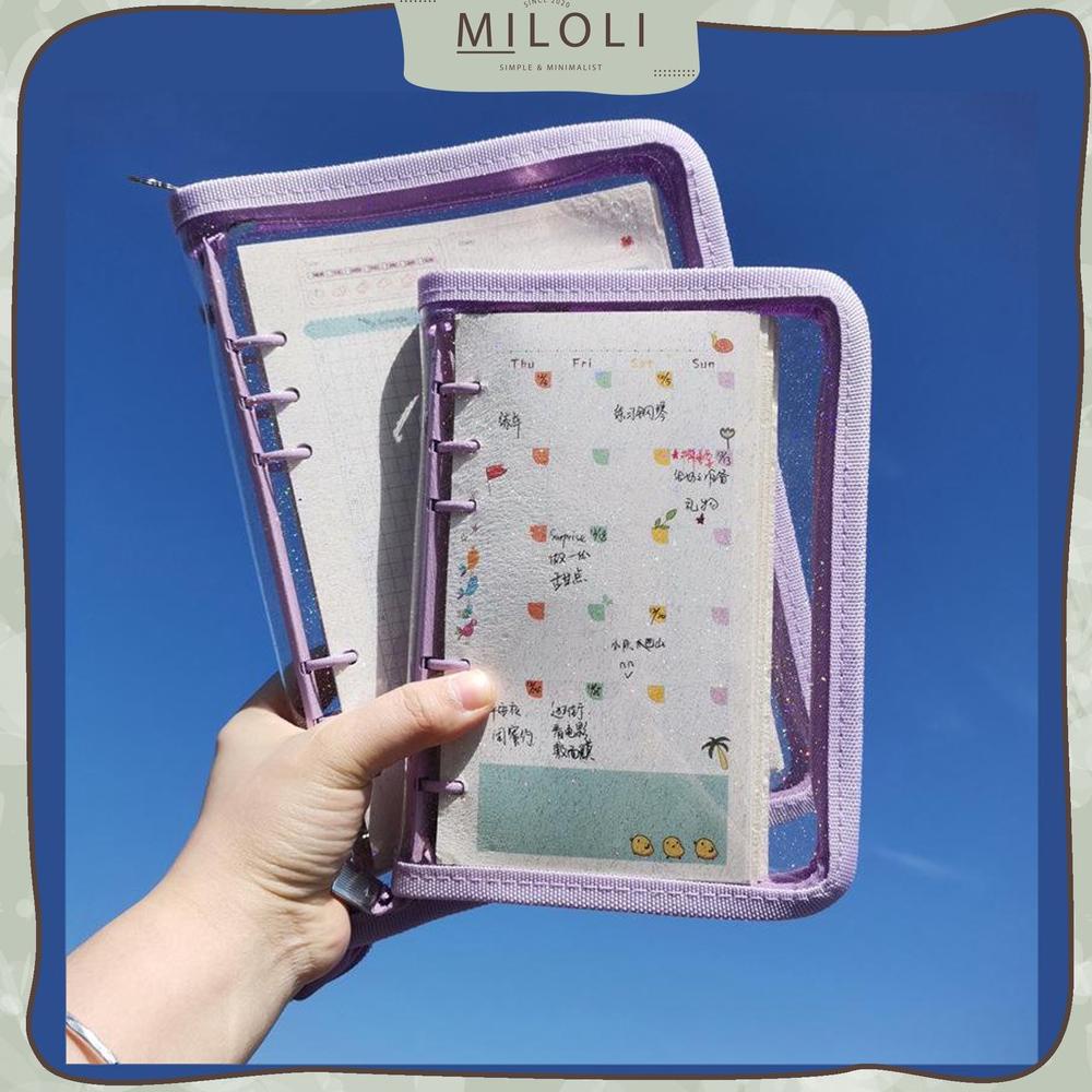 

[(BAYAR DITEMPAT) [MILOLI] 6 Rings Binder A5 Resleting Binder A6 Resleting Zipper Binder - E0009