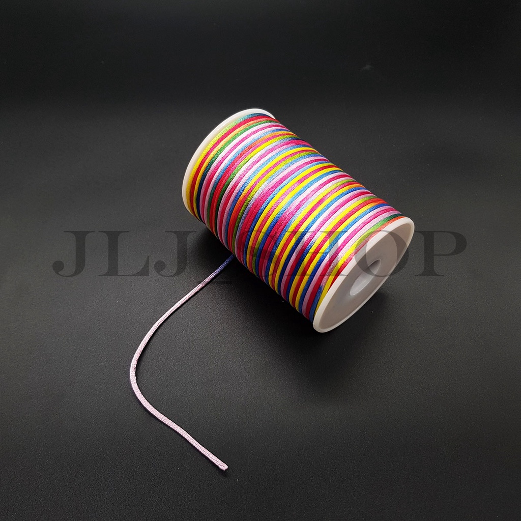 Tali Kancing pelangi  / Tali satin Ukuran +-2.0mm/panjang 100 yard